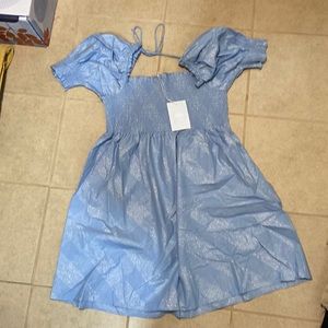 Hill house short sleeve blue With glitter patterndress extra-large brand new